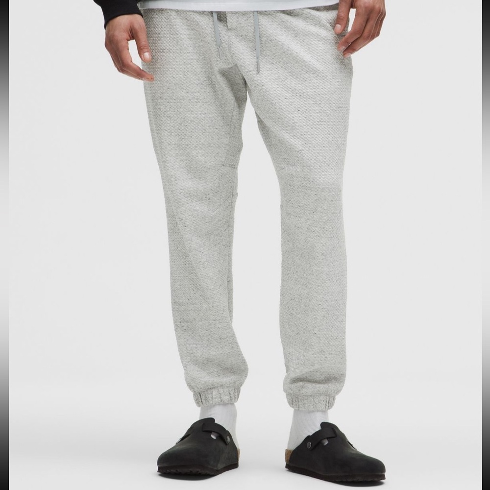 Lululemon Textured Double Knit Heathered Gray Cotton Jogger